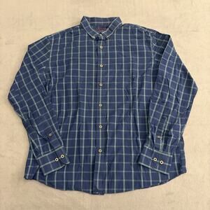 UNTUCKit Shirt Mens XL Blue Plaid Button Down Relaxed Fit Long Sleeve Casual